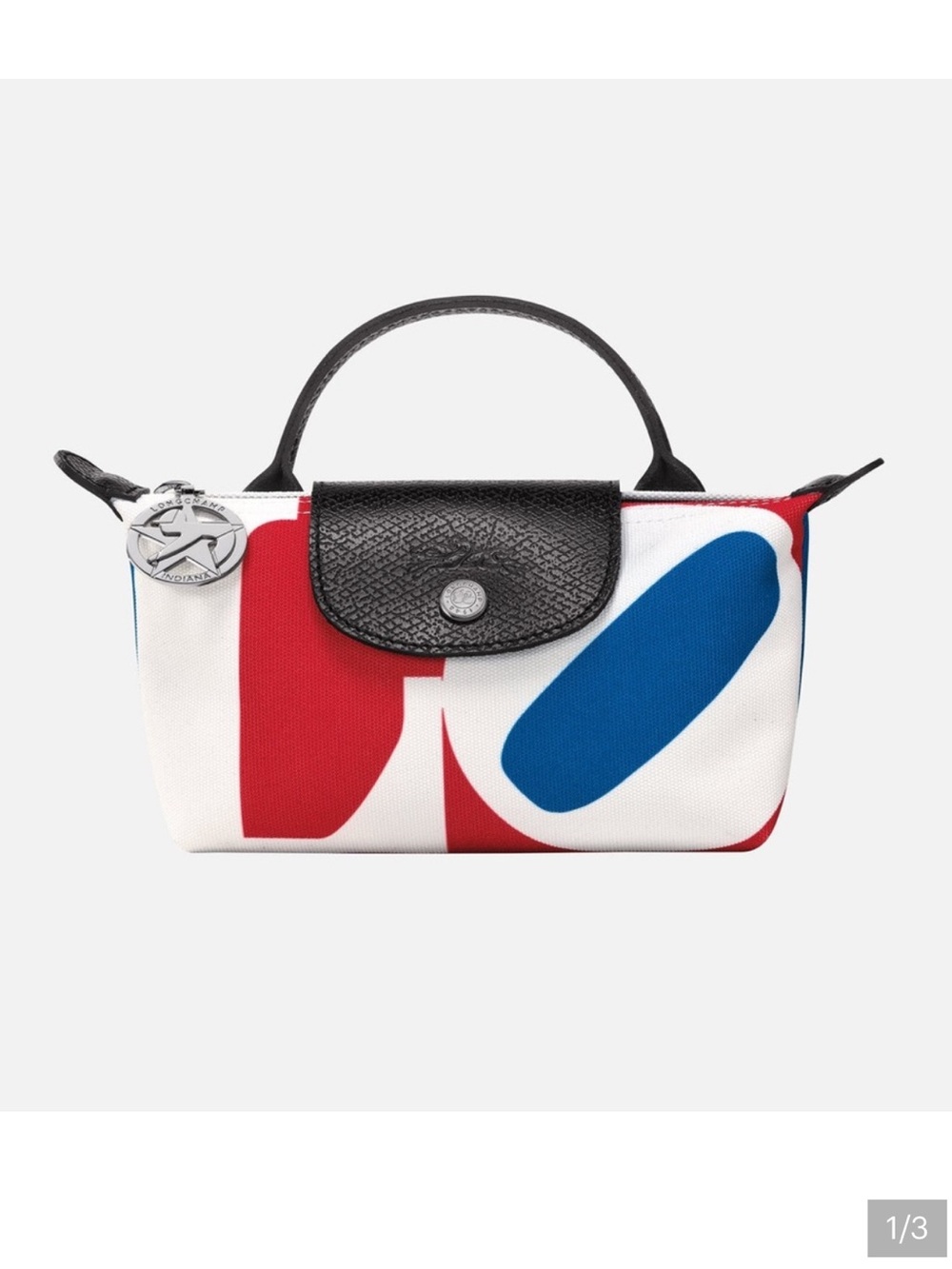 Longchamp x Robert Indiana LOVE Mini Pouch - Red, White & Blue - Rare,
